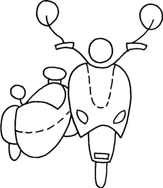 侧三轮摩托车简笔画