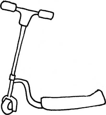 滑板车简笔画