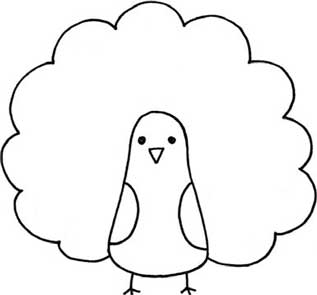 孔雀简笔画