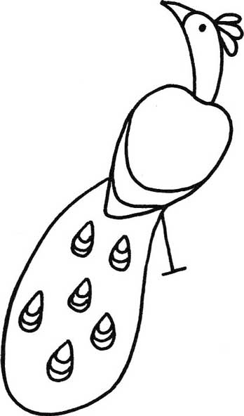孔雀简笔画