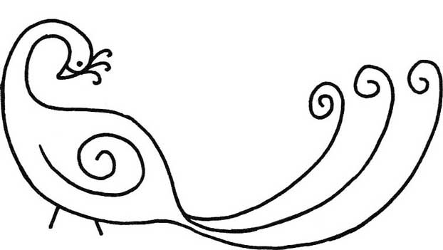 孔雀简笔画