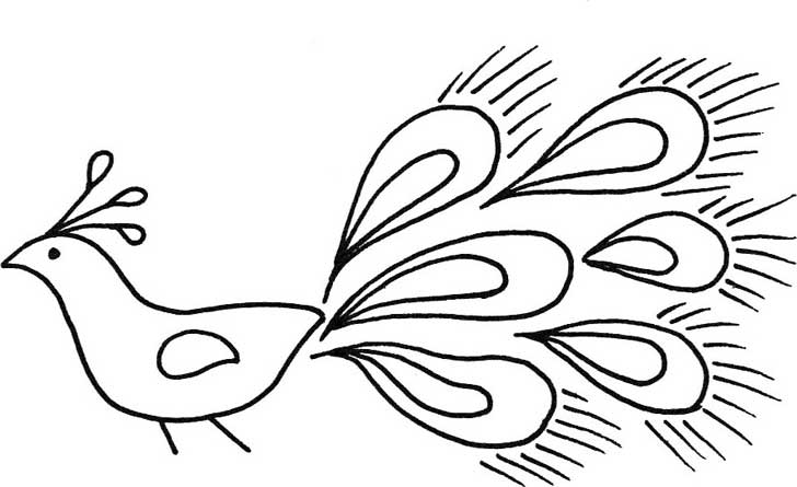 孔雀简笔画