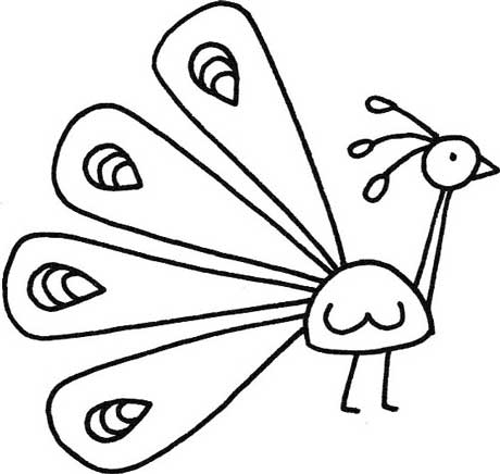 孔雀简笔画