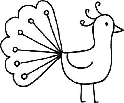 孔雀简笔画