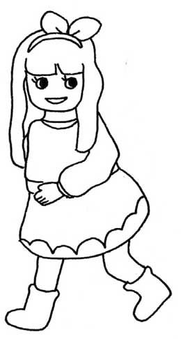 女孩简笔画
