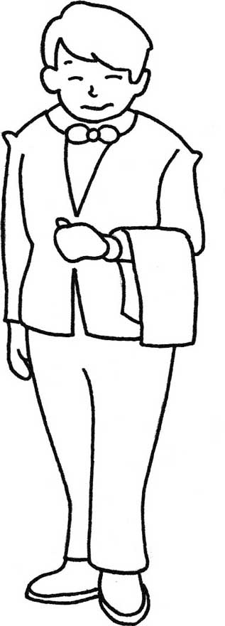服务员简笔画