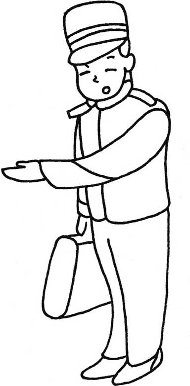 服务员简笔画