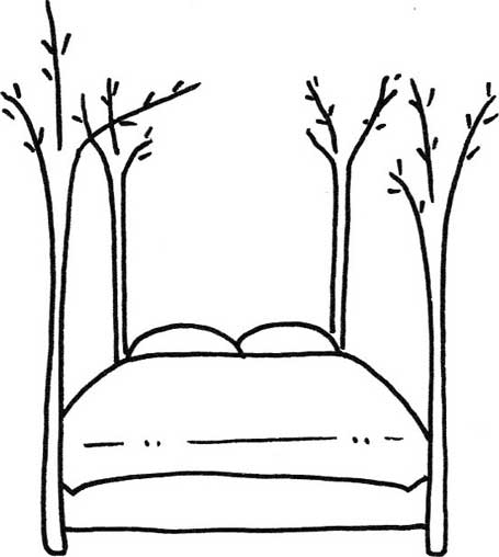 床简笔画