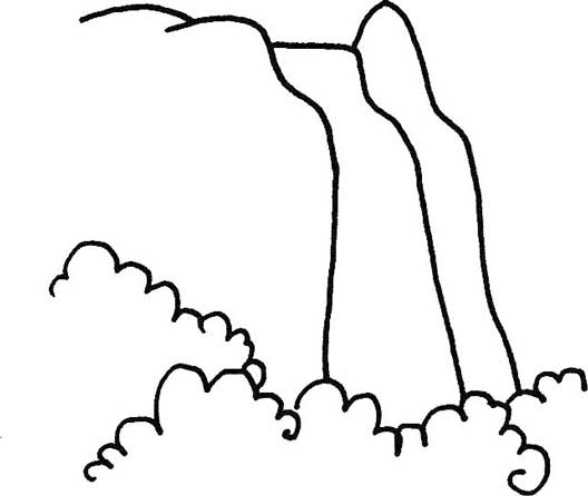 瀑布简笔画