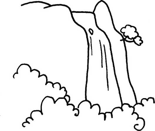 瀑布简笔画