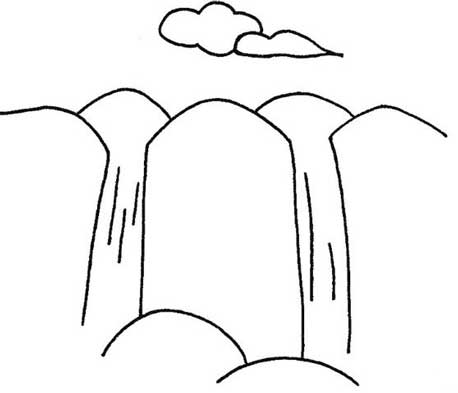 瀑布简笔画