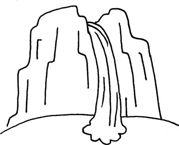 瀑布简笔画