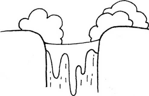 瀑布简笔画