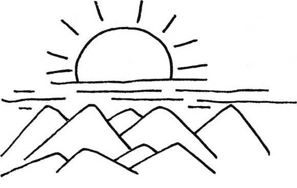 日出简笔画
