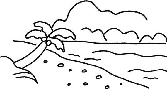 海边简笔画