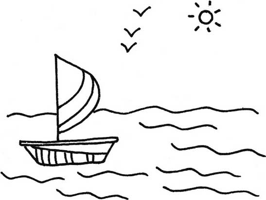 海边简笔画