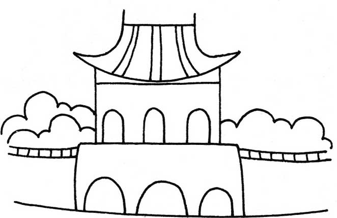 寺庙简笔画