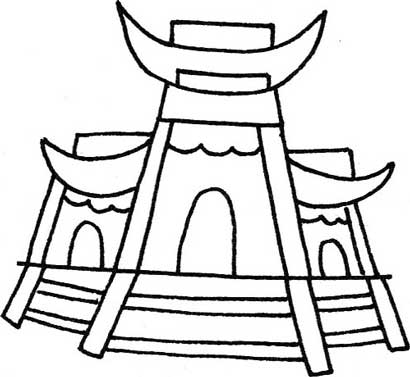 寺庙简笔画