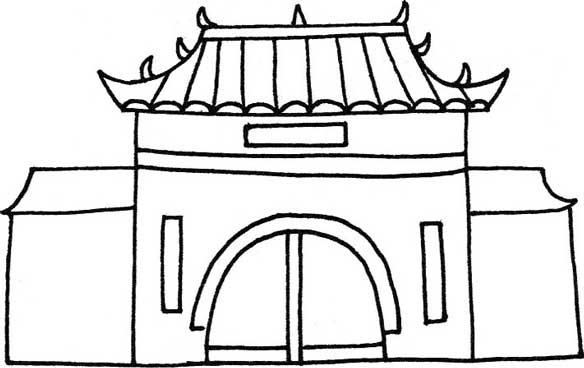 寺庙简笔画
