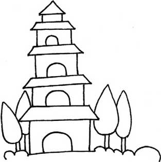 古代建筑简笔画