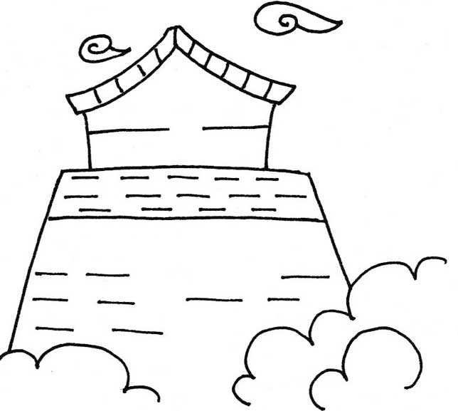 古代建筑简笔画