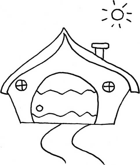 卡通房子简笔画