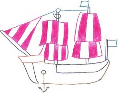 海盗船简笔画