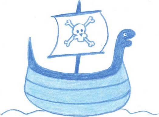 海盗船简笔画