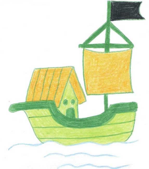 海盗船简笔画
