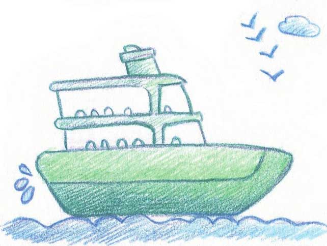 游轮简笔画