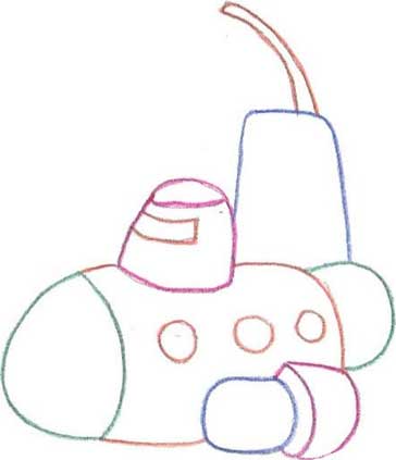 潜水艇简笔画
