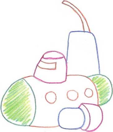 潜水艇简笔画