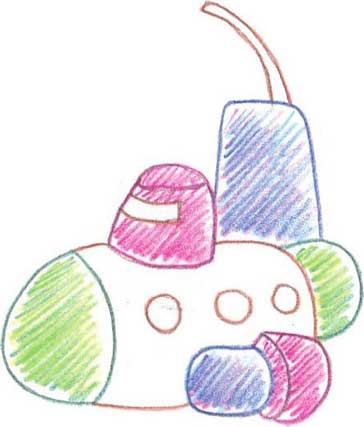 潜水艇简笔画
