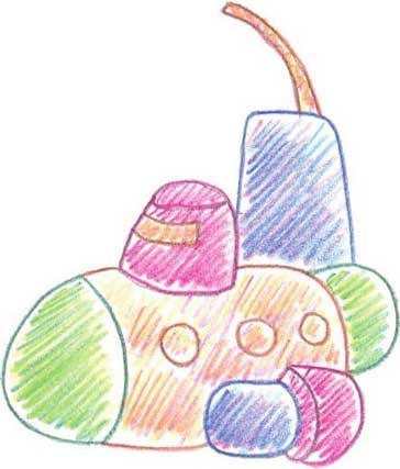 潜水艇简笔画