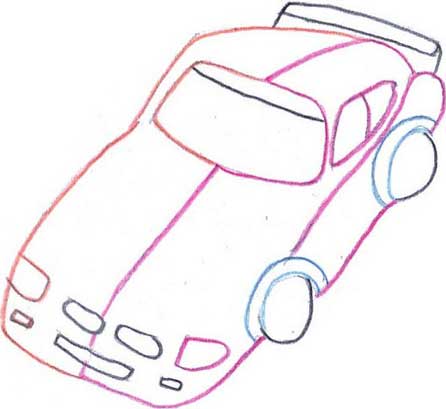 跑车简笔画