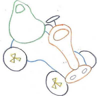 卡丁车简笔画