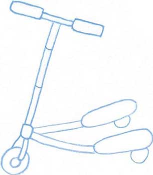 滑板车简笔画
