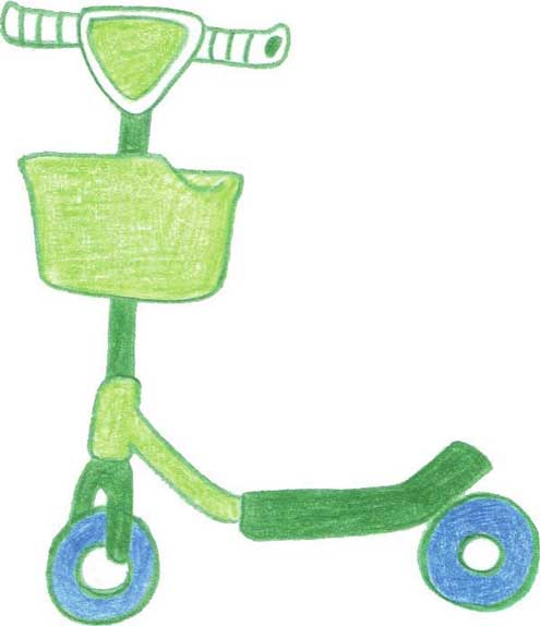 滑板车简笔画