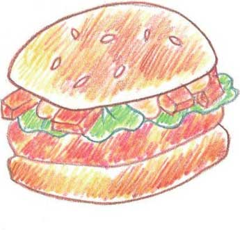 汉堡简笔画