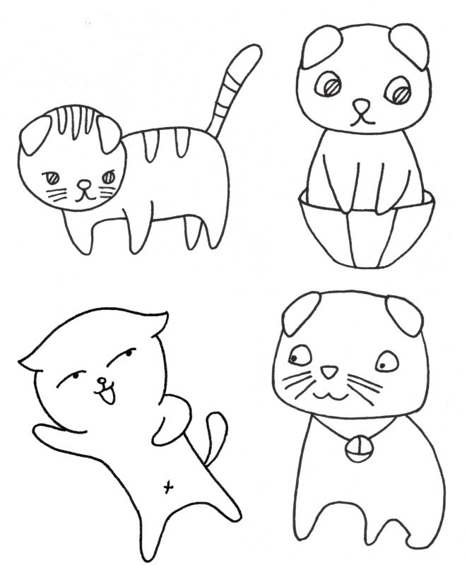 折耳猫简笔画