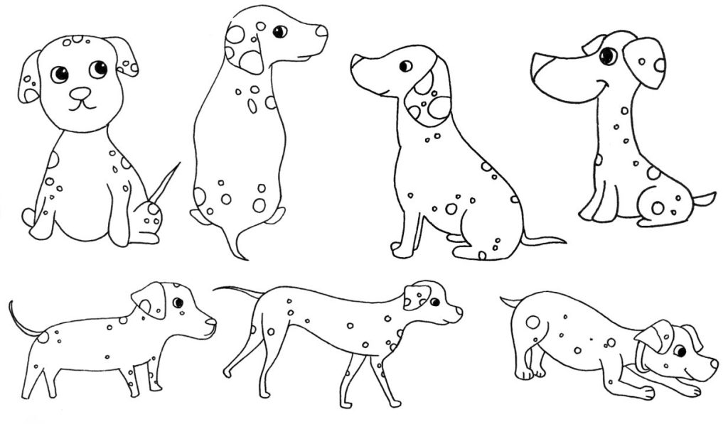 斑点狗简笔画