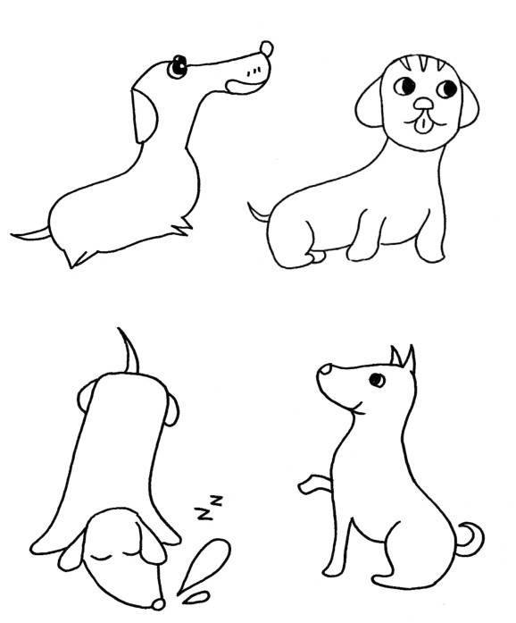 腊肠犬简笔画