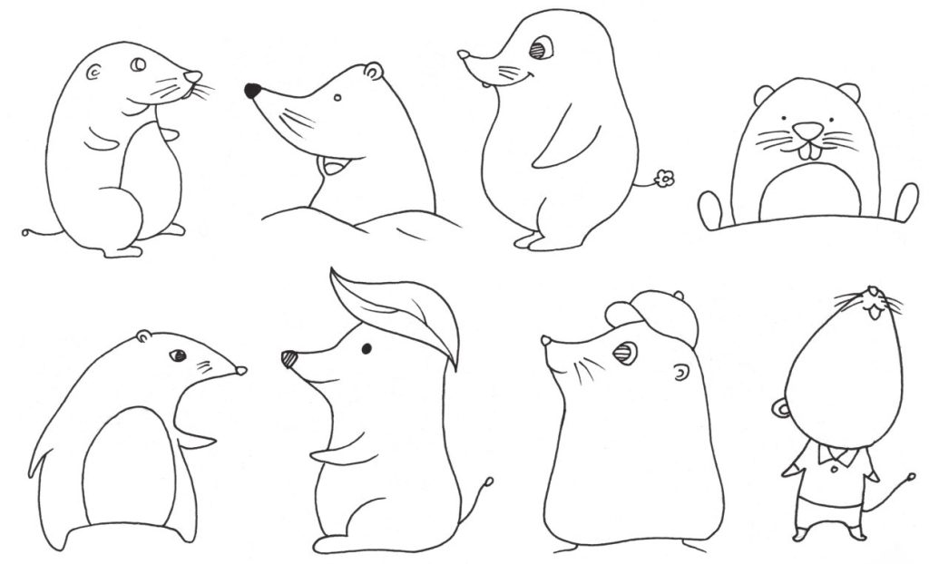鼹鼠简笔画