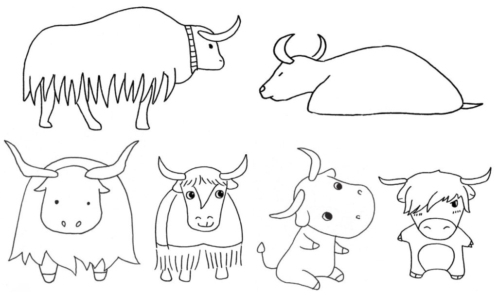 牦牛简笔画 