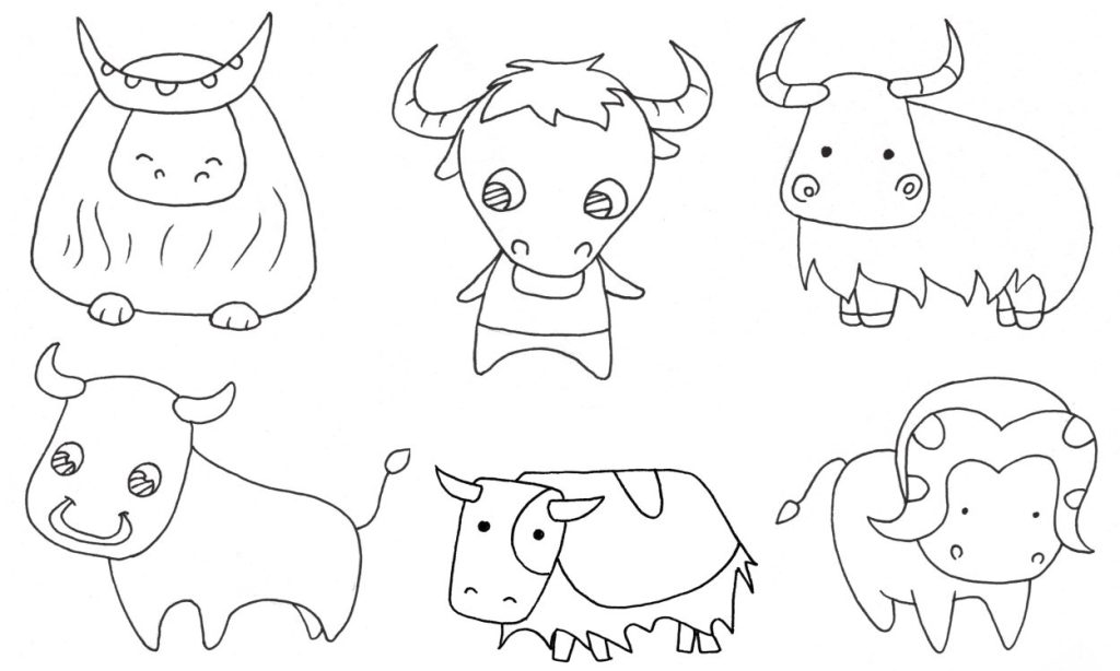 牦牛简笔画