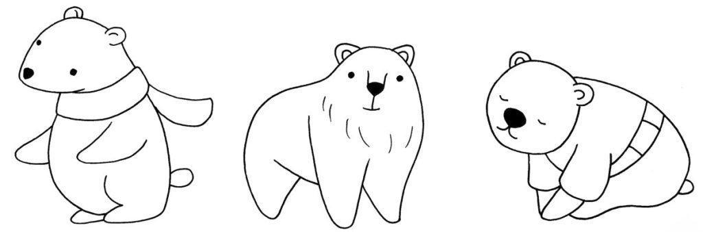 北极熊简笔画