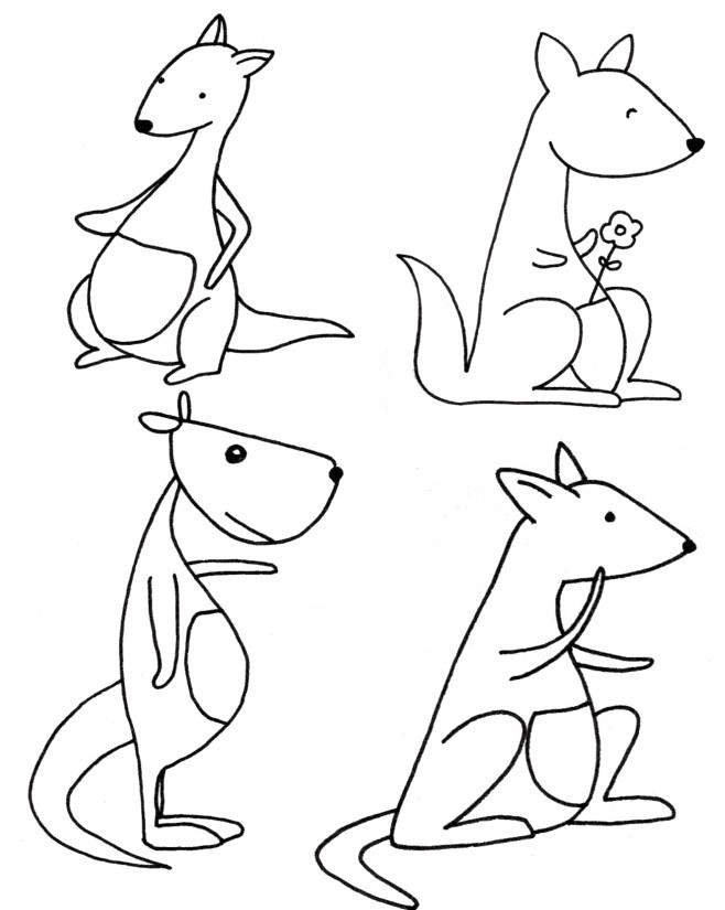 袋鼠简笔画
