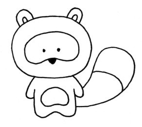 浣熊简笔画