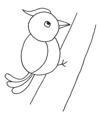啄木鸟简笔画