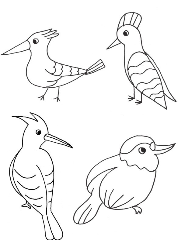 啄木鸟简笔画